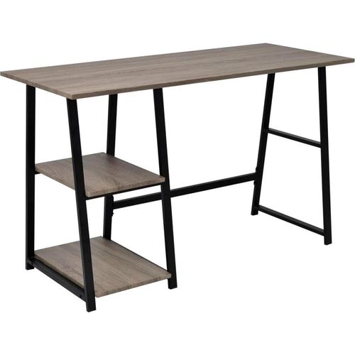 Schreibtisch mit 2 Regalen Grau und Eiche