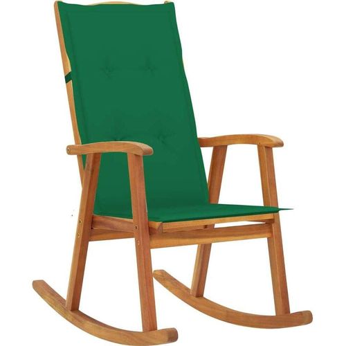 Schaukelstuhl mit Auflagen Massivholz Akazie