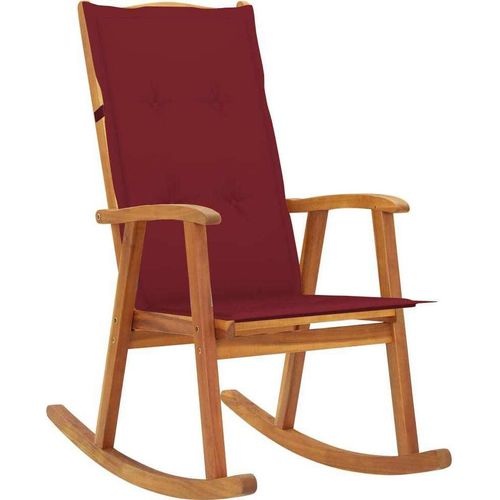 Schaukelstuhl mit Auflagen Massivholz Akazie