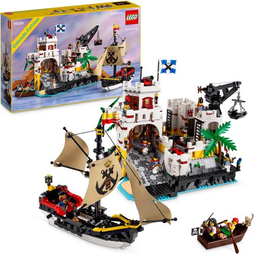 LEGO Icons Eldorado-Festung, Classic-Set für Erwachsene, Piraten-Modellbausatz mit Piratenschiff und 8 Minifiguren, nostalgisches Geschenk für Männer, Frauen, Ihn oder Sie aus den 1980ern 10320