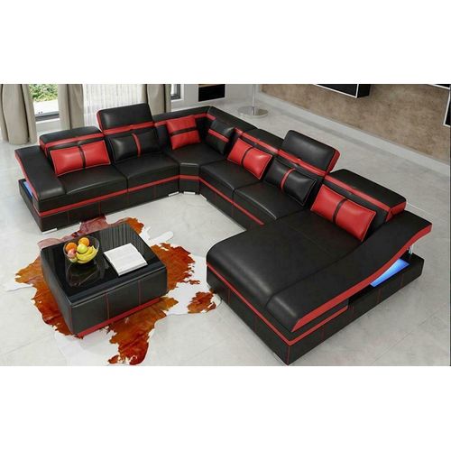 Wohnzimmer Ecksofa U-Form Designer und Couchtisch JVmoebel