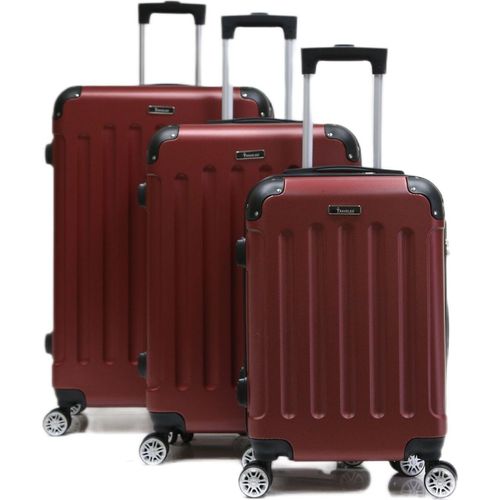 Reisekoffer Koffer 3 tlg Hartschale Trolley Set Kofferset Handgepäck Gepäck Reisetasche Rot