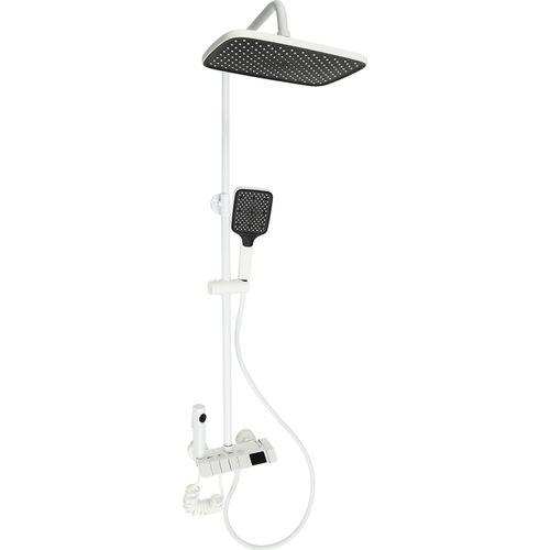 Duschsystem Duscharmatur Regendusche Duschset Duschpaneel Massage mit Handbrause Weiß