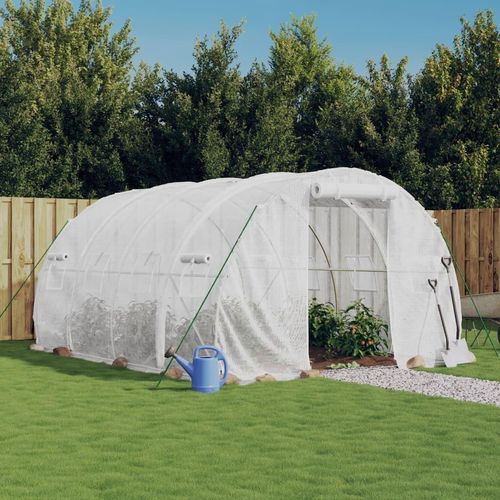 [Home] Gewächshaus mit Stahlrahmen Weiß 12 m² 4x3x2 m , Neue Mode 2024 im häuslichen Leben