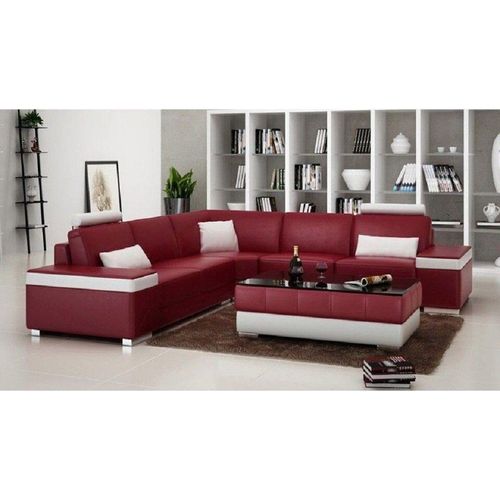 Wohnlandschaft Ecksofa Polster Couch Ledersofa JVmoebel