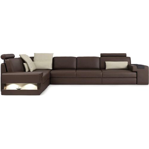 Modernes Ecksofa Leder Couch Textil JVmoebel
