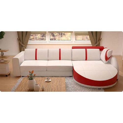 Ecksofa Leder Polster Textil Garnitur JVmoebel