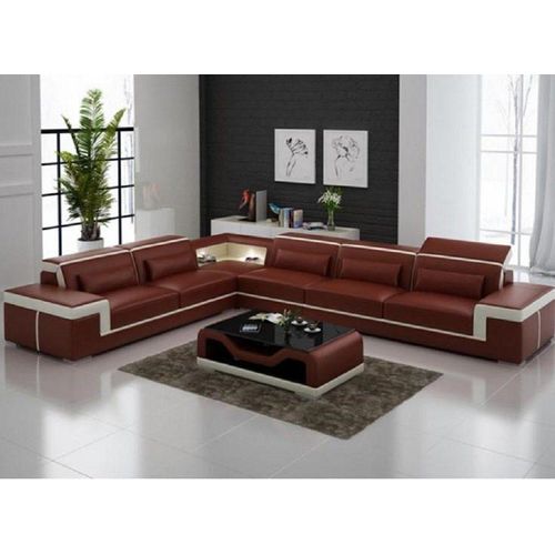 Garnitur Ecksofa Designer Leder Textil Polster JVmoebel