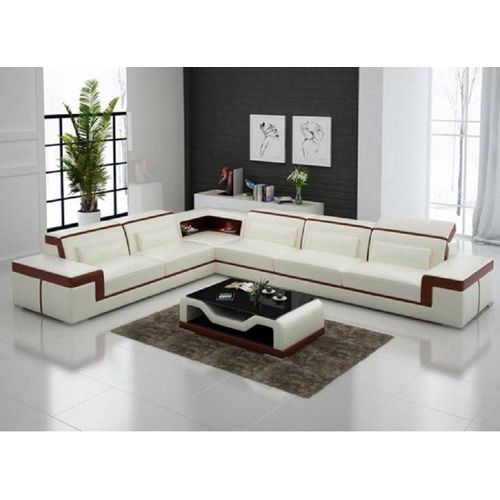 Garnitur Ecksofa Designer Leder Textil Polster JVmoebel