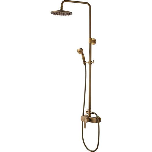 Antike Messing-Duschsäule, Retro-Kupfer-Duschset, mechanischer Wasserhahn, Badezimmer-Duscharmatur-SetDuschsystem mit Handbrause