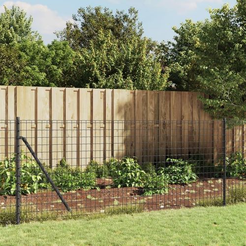 [Home] Maschendrahtzaun mit Bodenhülsen Anthrazit 1x25 m , Neue Mode 2024 im häuslichen Leben