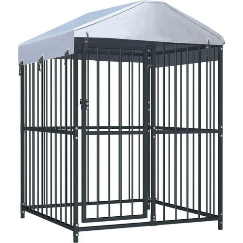 Outdoor-Hundezwinger mit Überdachung 120x120x150 cm