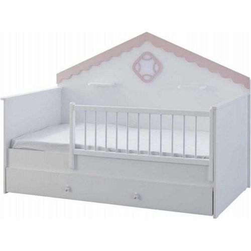 Kinderlaufstall Bettchen Kinderbettchen Krippe Weiß Holz Bett Modern