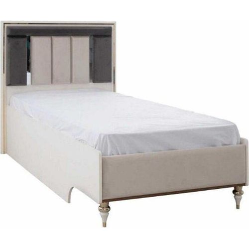 Kinderbett Bettrahmen Bett 120cm Kinderzimmer Bettgestelle Beige Stoff