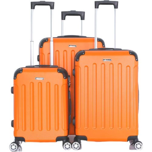 Reisekoffer Koffer 3 tlg Hartschale Trolley Set Kofferset Handgepäck Gepäck Reisetasche Orange