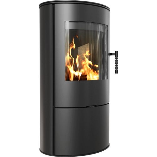 Kaminofen aus stahl ROLLO Ø 150 7 kW schwarz Verkleidung