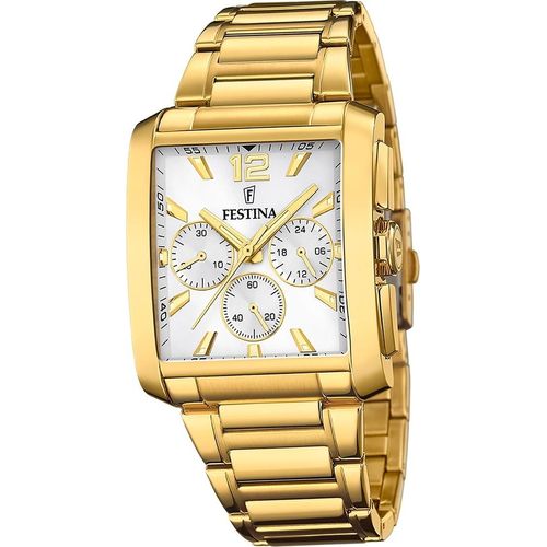 Festina Edelstahl Herren Uhr Armbanduhr gold Elegant D2UF20638/1