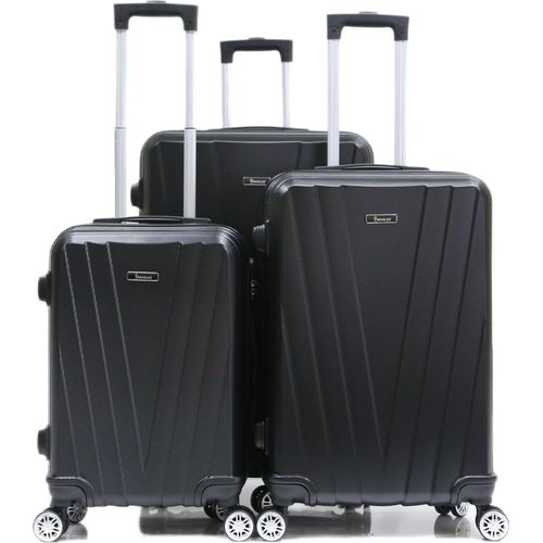 Reisekoffer Koffer 3 tlg Hartschale Trolley Set Kofferset Handgepäck Gepäck Reisetasche ABS-06 Schwarz