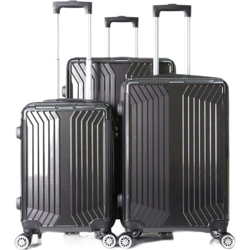 Reisekoffer Koffer 3 tlg Trolley Set Kofferset Gepäck Polycarbonat schwarz