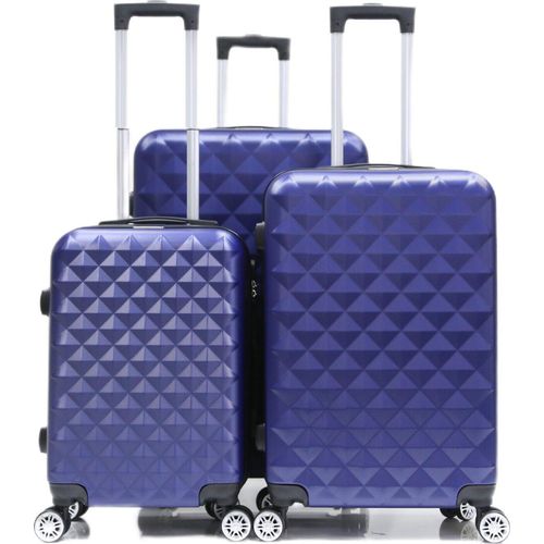 Reisekoffer Koffer 3 tlg Hartschale Trolley Set Kofferset Handgepäck Gepäck Reisetasche ABS-07 Lila