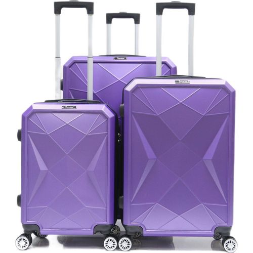 Reisekoffer ABS-03 Koffer 3-teilig Hartschale Trolley Set Kofferset Handgepäck Gepäck Reisetasche Lila