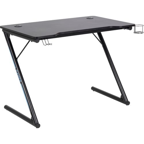 Trops Schreibtisch für Gamer mit Getränkehalter schwarz.