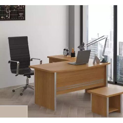 Hellbrauner Eckschreibtisch Büromöbel Luxus Office Einrichtung Design