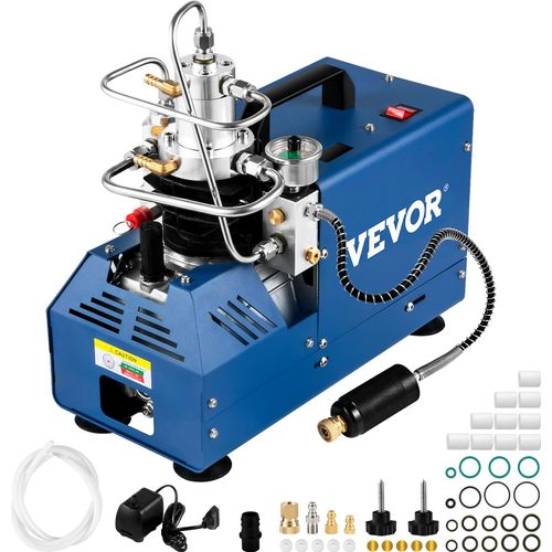 VEVOR Elektrische Hochdruck Luftkompressor 1800W PCP Hochdruck Kompressor Pumpe 4500PSI PCP Inflator 3-6,8L Tankkapazität Kompressor 2800U/min Selbstabschaltung Ideal für Tauchflasche Paintball-Tank