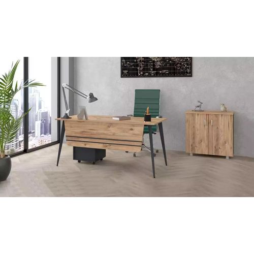 Tisch Büro Set Garnitur Möbel Schreibtisch mit Aktenschrank Komplett 2tlg