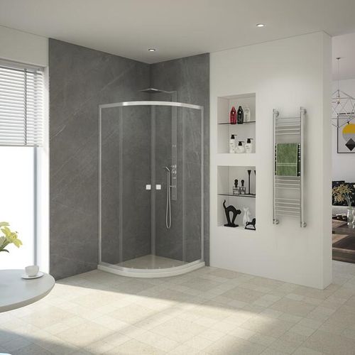 Duschkabine 80x80 MARWELL LEEDS II 80x80x190 cm Runddusche mit hochwertigen Alumuniumprofilen in chrom Duschabtrennung aus Einscheibensicherheitsglas Dusche