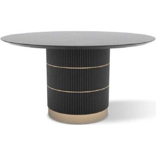 Esszimmer Esstisch Runder Luxus Tisch Metallfuß JVmoebel