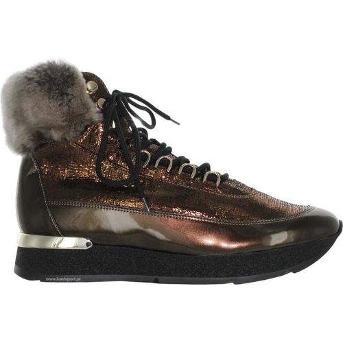 Hogl Damen Lederstiefel braun mit Fell 36