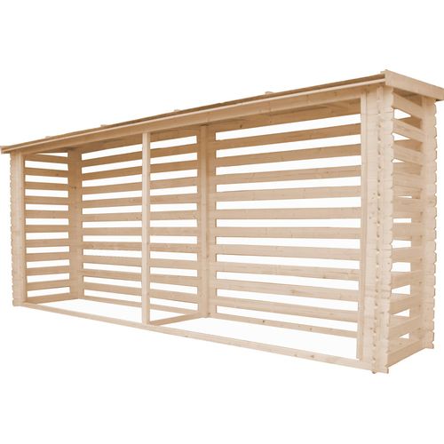 Holz Brennholzregal – 6,7 m3 – B112xL458xH199 cm - TIMBELA M203