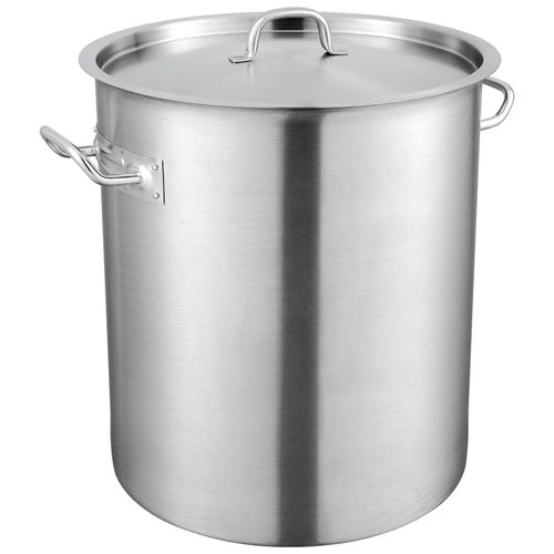 VEVOR Kochtopf 39,7 L Edelstahl, 350 x 410 mm Großvolumiger Suppentopf Komposit-Basis, als Spargeltopf Soßentopf Geeignet, Praktischer Küchentopf Große Zutaten, Induktionsherd Topf Induktionskochtopf