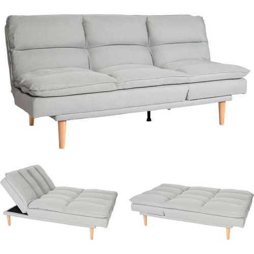 Schlafsofa HWC-M79, Gästebett Schlafcouch Couch Sofa, Schlaffunktion Liegefläche 180x110cm Stoff/Textil mint-grau