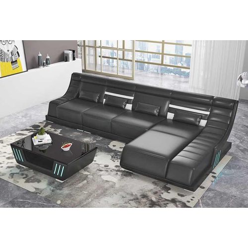 Designersofa Ecksofa Sofa L Form Schwarz Kunstleder Polster Sofas Eck JVmoebel