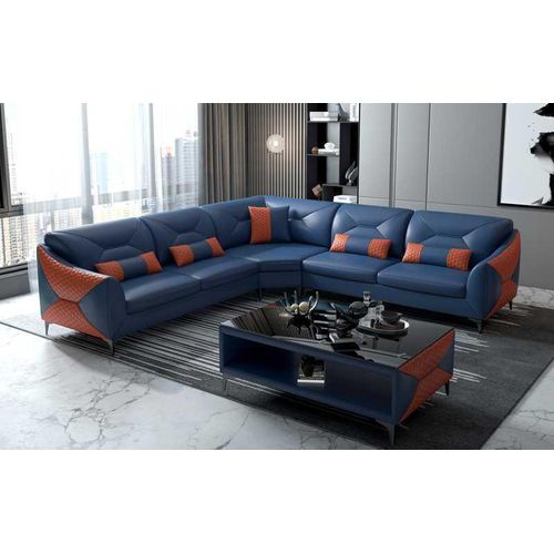 Couchen Designersofa Ecksofa Sofa L Form Blau Kunstleder Sofas Modern JVmoebel