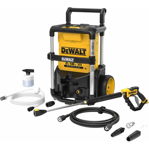 DeWALT Akku-Hochdruckreiniger DCMPW1600N-XJ 18V, Flächenreiniger 70 bis 110 Bar, 6m Hochdruckschlauch