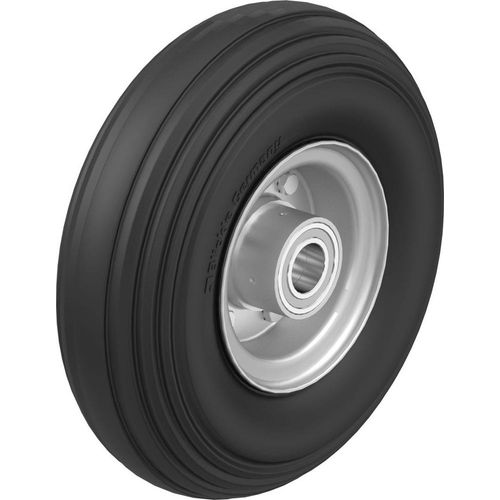 Rad 250x85mm mit Vollgummireifen, gepresste Stahlfelge 25mm Bohrung Kugellager 3