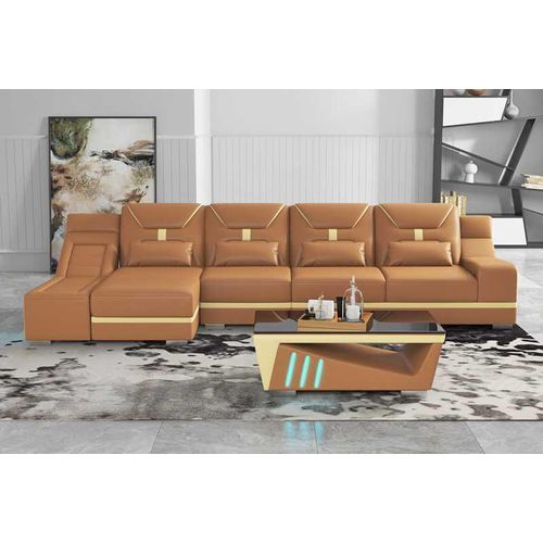 Couchen Designersofa Ecksofa Sofa L Form Orange Couch Sofas Eck Möbel JVmoebel
