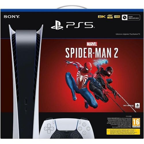 PS5-Konsole 825 GB Digital Ed. Weiß + Spider Man 2 Sony Computer Ent.