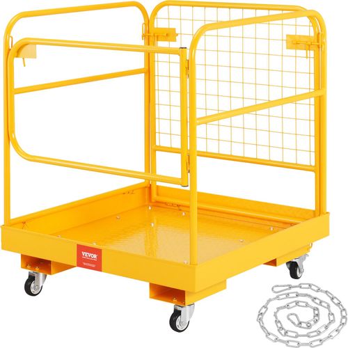 VEVOR Arbeitsbühne 92x92cm Arbeitskorb aus Q235B Sicherheitskorb Max. Ladekapazität bis 544kg Staplerbühne für 1-2 Personen Gabelstapler Faltbar Arbeitsplattform für sichere Arbeit in der Höhe