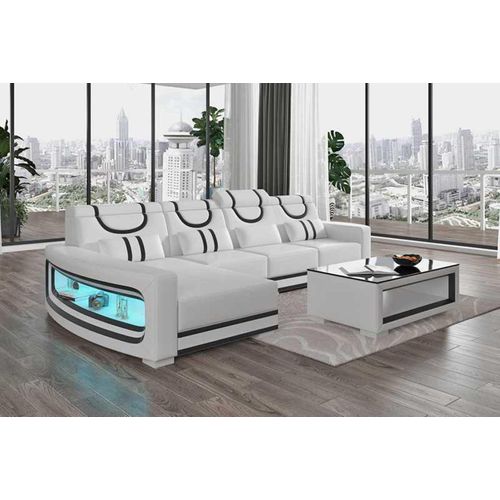 Couch Ecksofa L Form Liege Orange Modern Ledersofa Sofas Sofa Couchen JVmoebel
