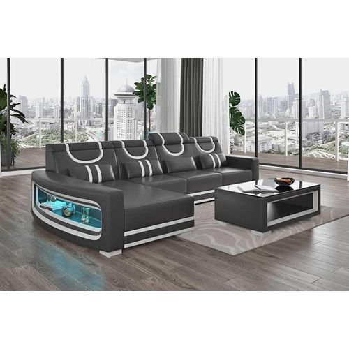 Couch Ecksofa L Form Liege Orange Modern Ledersofa Sofas Sofa Couchen JVmoebel