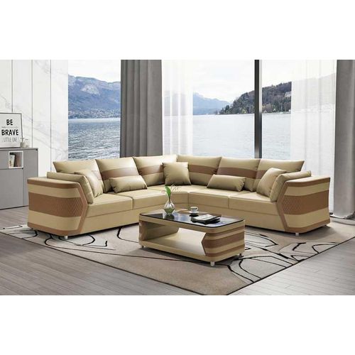 Weiß Eckgarnitur Luxus Ledersofa Ecksofa Couch Sofa Wohnzimmer Modern JVmoebel