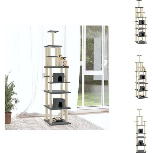 vidaXL Kratzbaum mit Sisal-Kratzsäulen Dunkelgrau 216 cm - Kratzbäume