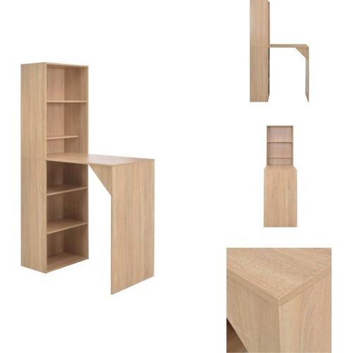 vidaXL Bartisch mit Schrank Eichenoptik 115x59x200 cm - Esstische