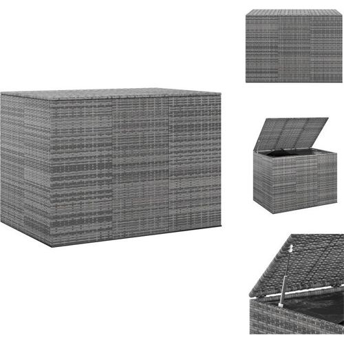 vidaXL Garten-Kissenbox PE Rattan 145x100x103 cm Grau - Gartenboxen