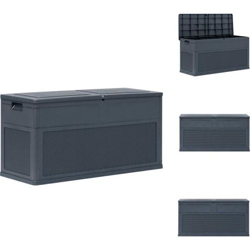 vidaXL Garten-Aufbewahrungsbox 320 L Anthrazit - Gartenboxen