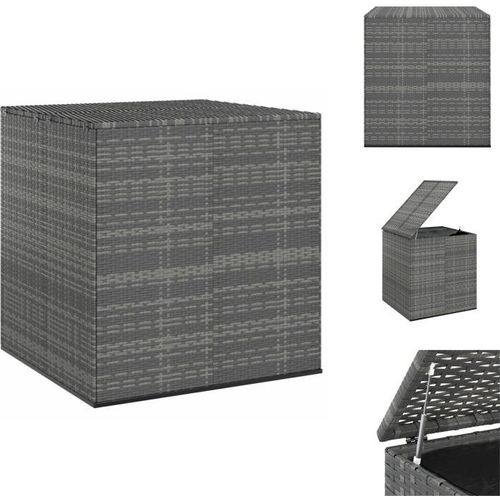 vidaXL Garten-Kissenbox PE Rattan 100x97,5x104 cm Grau - Gartenboxen